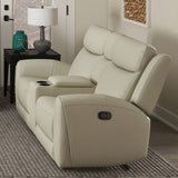 Jacobus Beige Leather Sofa & Loveseat - Ornate Home