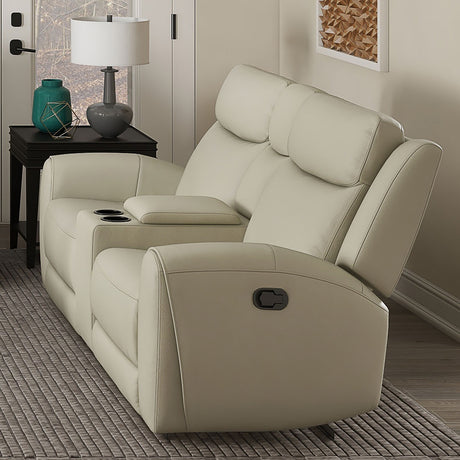 Jacobus Beige Leather Sofa & Loveseat - Ornate Home