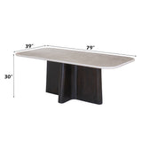 Jacory BottIcino Natural Marble Top/ Espresso Dining Table - Ornate Home