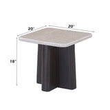 Jacory BottIcino Natural Marble Top/ Espresso End Table - Ornate Home