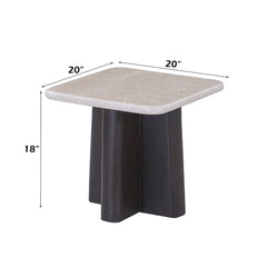 Jacory BottIcino Natural Marble Top/ Espresso End Table - Ornate Home