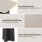 Jacory BottIcino Natural Marble Top/ Espresso End Table - Ornate Home
