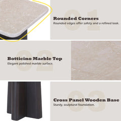 Jacory BottIcino Natural Marble Top/ Espresso End Table - Ornate Home
