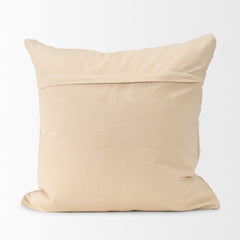 Jacory Cream 22x22 Checker Textured Decorative Square Pillow Cover with Down Filler (Set of 2) - Ornate Home