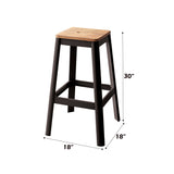 Jacotte Natural & Black Bar Stool (1Pc) - Ornate Home