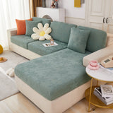 Jacquard Fabric Couch Cushion Covers, Elastic Stretch Sofa Protector for L-Shaped Couches and Pet-Friendly Living Rooms - Ornate Home