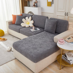 Jacquard Fabric Couch Cushion Covers, Elastic Stretch Sofa Protector for L-Shaped Couches and Pet-Friendly Living Rooms - Ornate Home
