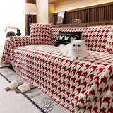 Jacquard Fleece Houndstooth Warm Cozy Couch Cover Blanket Decorative Throws for Sofas - Ornate Home