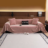 Jacquard Fleece Houndstooth Warm Cozy Couch Cover Blanket Decorative Throws for Sofas - Ornate Home