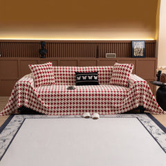 Jacquard Fleece Houndstooth Warm Cozy Couch Cover Blanket Decorative Throws for Sofas - Ornate Home