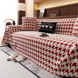 Jacquard Fleece Houndstooth Warm Cozy Couch Cover Blanket Decorative Throws for Sofas - Ornate Home