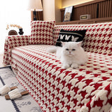 Jacquard Fleece Houndstooth Warm Cozy Couch Cover Blanket Decorative Throws for Sofas - Ornate Home