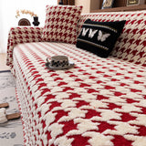 Jacquard Fleece Houndstooth Warm Cozy Couch Cover Blanket Decorative Throws for Sofas - Ornate Home