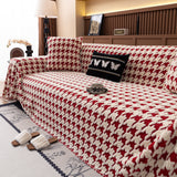Jacquard Fleece Houndstooth Warm Cozy Couch Cover Blanket Decorative Throws for Sofas - Ornate Home