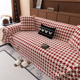Jacquard Fleece Houndstooth Warm Cozy Couch Cover Blanket Decorative Throws for Sofas - Ornate Home