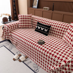Jacquard Fleece Houndstooth Warm Cozy Couch Cover Blanket Decorative Throws for Sofas - Ornate Home