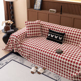Jacquard Fleece Houndstooth Warm Cozy Couch Cover Blanket Decorative Throws for Sofas - Ornate Home