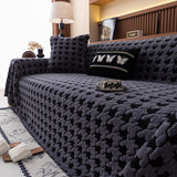 Jacquard Fleece Houndstooth Warm Cozy Couch Cover Blanket Decorative Throws for Sofas - Ornate Home