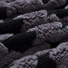 Jacquard Fleece Houndstooth Warm Cozy Couch Cover Blanket Decorative Throws for Sofas - Ornate Home