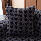 Jacquard Fleece Houndstooth Warm Cozy Couch Cover Blanket Decorative Throws for Sofas - Ornate Home