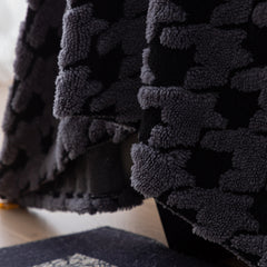 Jacquard Fleece Houndstooth Warm Cozy Couch Cover Blanket Decorative Throws for Sofas - Ornate Home