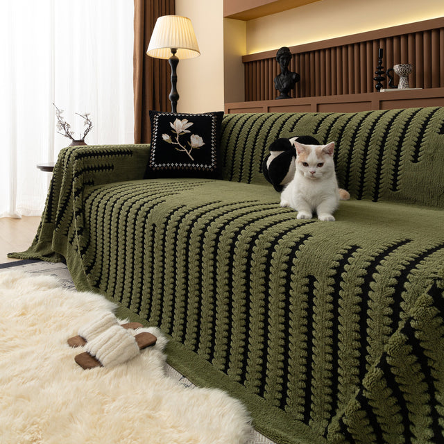 Jacquard Fleece Throw Blanket for Couch Plush Fuzzy Cozy Soft Blankets and Throws for Sofa - Ornate Home
