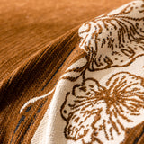 Jacquard Floral Band Sofa Cover with Tassels, Thick Textured Couch Throw Blanket - Ornate Home