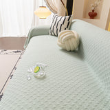 Jacquard Ice Silk Sofa Throw Cover with Gold Trim, Summer Cooling Couch Slipcover - Ornate Home