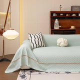 Jacquard Ice Silk Sofa Throw Cover with Gold Trim, Summer Cooling Couch Slipcover - Ornate Home