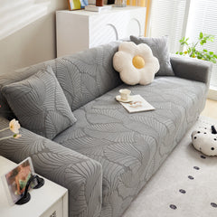 Jacquard Leaf Stretch Sofa Protector Cover Soft Washable Spandex Couch Slipcover - Ornate Home