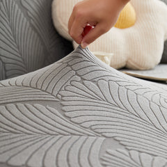 Jacquard Leaf Stretch Sofa Protector Cover Soft Washable Spandex Couch Slipcover - Ornate Home