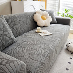 Jacquard Leaf Stretch Sofa Protector Cover Soft Washable Spandex Couch Slipcover - Ornate Home