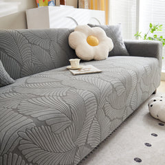 Jacquard Leaf Stretch Sofa Protector Cover Soft Washable Spandex Couch Slipcover - Ornate Home