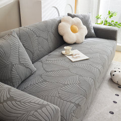Jacquard Leaf Stretch Sofa Protector Cover Soft Washable Spandex Couch Slipcover - Ornate Home