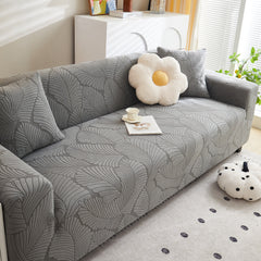 Jacquard Leaf Stretch Sofa Protector Cover Soft Washable Spandex Couch Slipcover - Ornate Home