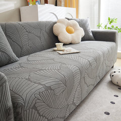 Jacquard Leaf Stretch Sofa Protector Cover Soft Washable Spandex Couch Slipcover - Ornate Home