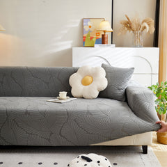 Jacquard Leaf Stretch Sofa Protector Cover Soft Washable Spandex Couch Slipcover - Ornate Home