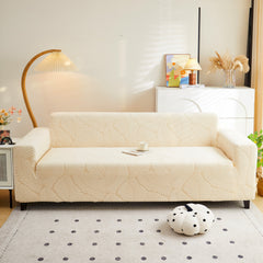 Jacquard Leaf Stretch Sofa Protector Cover Soft Washable Spandex Couch Slipcover - Ornate Home
