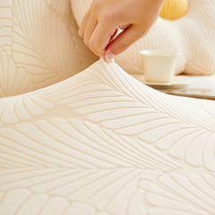Jacquard Leaf Stretch Sofa Protector Cover Soft Washable Spandex Couch Slipcover - Ornate Home