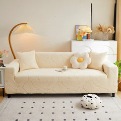 Jacquard Leaf Stretch Sofa Protector Cover Soft Washable Spandex Couch Slipcover - Ornate Home