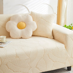 Jacquard Leaf Stretch Sofa Protector Cover Soft Washable Spandex Couch Slipcover - Ornate Home