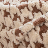 Jacquard Plush Houndstooth Sofa Throw Cover, Cover Throws for Sofas, Stylish Living Room Throws - Ornate Home