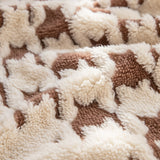 Jacquard Plush Houndstooth Sofa Throw Cover, Cover Throws for Sofas, Stylish Living Room Throws - Ornate Home