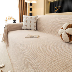 Jacquard Textured Couch Cover Throw, Soft Thick Decorative Slipcover for Couch - Ornate Home