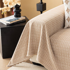 Jacquard Textured Couch Cover Throw, Soft Thick Decorative Slipcover for Couch - Ornate Home