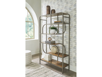 Jaddon Brown/Antique Silver Bookcase - Ornate Home