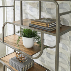 Jaddon Brown/Antique Silver Bookcase - Ornate Home