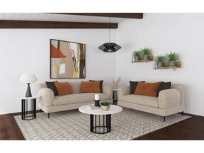 Jade Latte 2-piece Chenille Upholstered Sofa Set - Ornate Home