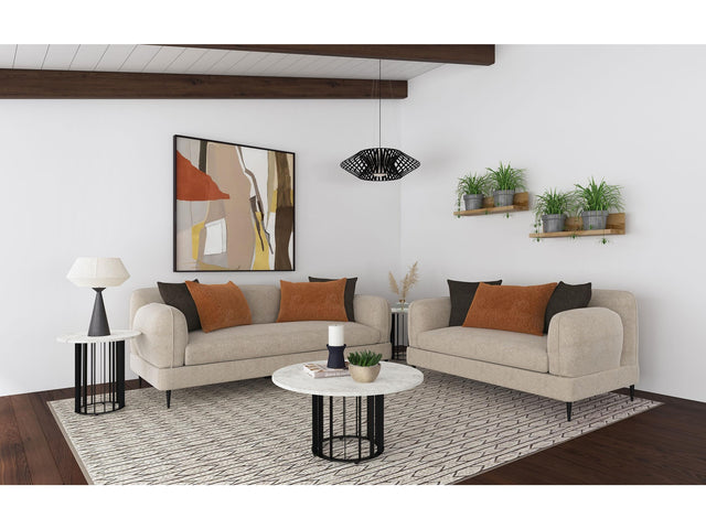 Jade Latte 2-piece Chenille Upholstered Sofa Set - Ornate Home