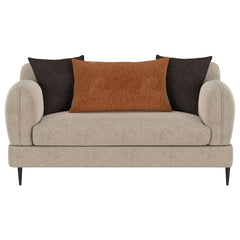 Jade Latte Chenille Upholstered Sculpted Track Arm Loveseat - Ornate Home